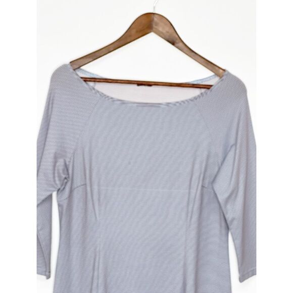 J. McLaughlin Striped 3/4 Sleeve Jersey Knit Dress Size Medium - Picture 4 of 9